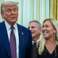 Donald Trump and Marjorie Taylor Greene.