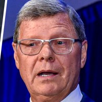 A split composit of JB Pritzker and Charlie Sykes.