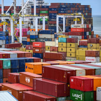 Shipping containers.