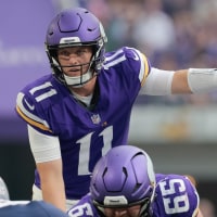 MINNEAPOLIS, MN - AUGUST 16: Minnesota Vikings quarterback Brett Rypien (11) gets ready to take a snap during the NFL preseason game between the New England Patriots and Minnesota Vikings on August 16th, 2025, in Minneapolis, MN. (Photo by Bailey Hillesheim/Icon Sportswire via Getty Images)