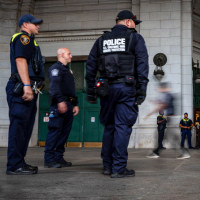 Law enforcement at the train station.