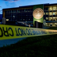 Police tape at crime scece.