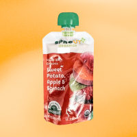 Sprouts Organics Sweet Potato, Apple, and Spinach pouch.