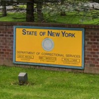 The brick facade for Marcy Correctional Facility outside