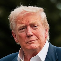 U.S. President Donald Trump at the South Lawn of the White House.