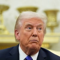 Donald Trump with media at White House