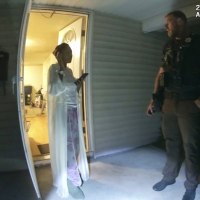 body cam image of Sonya Massey talks with Sangamon County Sheriff’s Deputy Sean Grayson