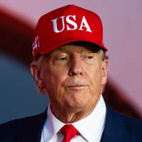 Donald Trump; a sign accepting EBT cards for SNAP purchases.