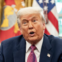 Brooke Rollins and Donald Trump.