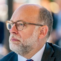 Russell Vought in the Rose Garden of the White House.