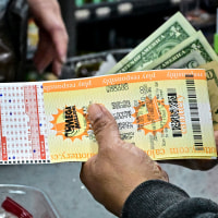 Lottery tickets for the Mega Millions lottery.