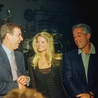 Melania Trump, Prince Andrew, Gwendolyn Beck and Jeffrey Epstein at a party at the Mar-a-Lago club.