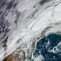 Satellite image of weather over southern continental United States