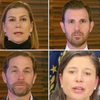 Clockwise from top left: Sen. Elissa Slotkin, Rep. Chris Deluzio, Rep. Chrissy Houlahan, Sen. Mark Kelly, Congresswoman Maggie Goodlander and Congressman Jason Crow. 