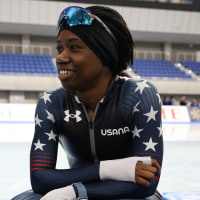 HACHINOHE, JAPAN - NOVEMBER 17: Erin Jackson of United States smile prior to day three of the ISU Four Continents Speed Skating Championships at YS Arena Hachinohe on November 17, 2024 in Hachinohe, Japan. (Photo by Takashi Aoyama - International Skating Union/International Skating Union via Getty Images)
