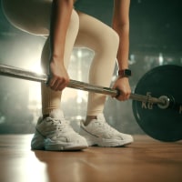 woman doing a deadlift in the gym