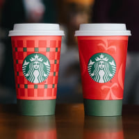 Starbucks Holiday shoot at a store on Mercer Island on October 14, 2025. 