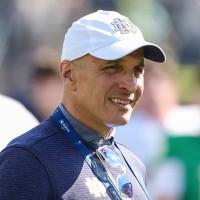 Notre Dame Athletic Director Pete Bevacqua at a football game in April 2025.