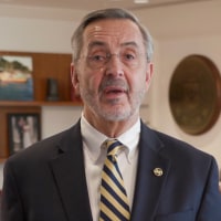 Image: A screen grab of President of the University of Michigan, Domenico Grasso.