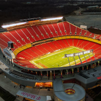 Overhead image of Arrowhead Stadium, in Kansas City, MO.