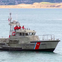 A Coast Guard boat on the water