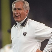 4 Nov 1996: Head Coach Mike White of the Oakland Raiders yells instructions to his players during the Raiders 22-21 loss to the Denver Broncos at the Oakland Coliseum in Oakland, California. Mandatory Credit: Otto Greule Jr. /Allsport