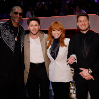 Snoop Dogg, Niall Horan, Reba McEntire, Michael Bublé during "The Voice" Season 28 part one finale.