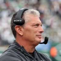 EAST RUTHERFORD, NEW JERSEY - NOVEMBER 9: Defensive Coordinator Jim Schwartz of the Cleveland Browns follows the action during the NFL 2025 game between Cleveland Browns and New York Jets at MetLife Stadium on November 9, 2025 in East Rutherford, New Jersey. (Photo by Al Pereira/Getty Images)