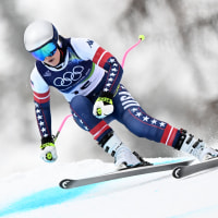 Lindsey Vonn of Team USA trains for the women's downhill in Cortina d'Ampezzo, Italy on Feb. 7, 2026.