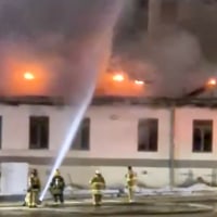 Video shows firefighters and ambulances at the scene of a fire at at Lehigh Valley Hospital–Dickson City in Dickson City, Pennsylvania (February 4, 2026)

