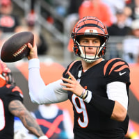 CINCINNATI, OHIO - DECEMBER 28: Quarterback Joe Burrow #9 of the Cincinnati Bengals drops back to pass in the third quarter of a game against the Arizona Cardinals at Paycor Stadium on December 28, 2025 in Cincinnati, Ohio. (Photo by Ben Jackson/Getty Images)