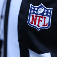 SANTA CLARA, CALIFORNIA - FEBRUARY 08: The NFL logo adorns the uniform of a referee prior to the start of Super Bowl LX between the Seattle Seahawks and the New England Patriots at Levi's Stadium on February 08, 2026 in Santa Clara, California. (Photo by Kevin C. Cox/Getty Images)