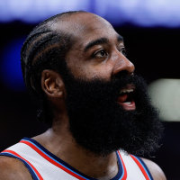 Jan 30, 2026; Denver, Colorado, USA; Los Angeles Clippers guard James Harden (1) in the third quarter against the Denver Nuggets at Ball Arena. Mandatory Credit: Isaiah J. Downing-Imagn Images