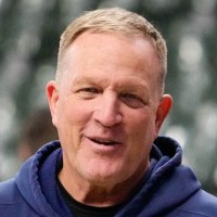 Oct 14, 2025; Milwaukee, Wisconsin, USA; Milwaukee Brewers manager Pat Murphy (49) looks on during batting practice prior to game two of the NLCS round against the Los Angeles Dodgers for the 2025 MLB playoffs at American Family Field. Mandatory Credit: Michael McLoone-Imagn Images