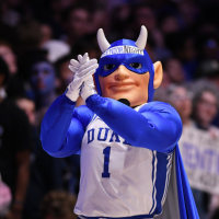 Feb 16, 2026; Durham, North Carolina, USA;  The Duke Blue Devil during the game against the Syracuse Orange at Cameron Indoor Stadium. Mandatory Credit: Zachary Taft-Imagn Images