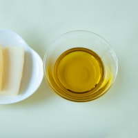 Healthy olive oil (unsaturated fatty acids) and butter (saturated fatty acids).