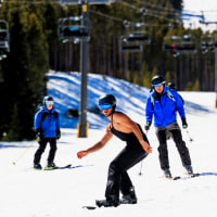 Skiers Hit The Slopes During A Heat Wave In Colorado