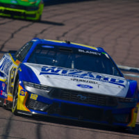 Mar 8, 2026; Avondale, Arizona, USA; Team Penske driver Ryan Blaney (12) during the Straight Talk Wireless 500 at Phoenix Raceway. Mandatory Credit: Gary A. Vasquez-Imagn Images
