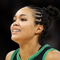 Composite image of New York's Sabrina Ionescu, Los Angeles' Kelsey Plum, and Minnesota's Napheesa Collier.