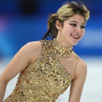 Feb 19, 2026; Milan, Italy; Alysa Liu of the United States is introduced before competing in the women's free skate during the Milano Cortina 2026 Olympic Winter Games at Milano Ice Skating Arena. Mandatory Credit: James Lang-Imagn Images