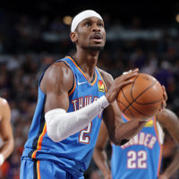 PHOENIX, AZ - APRIL 27: Shai Gilgeous-Alexander #2 of the Oklahoma City Thunder shoots a free throw during the game against the Phoenix Suns during Round One Game Four on April 27, 2026 at Mortgage Matchup Center in Phoenix, Arizona. NOTE TO USER: User expressly acknowledges and agrees that, by downloading and or using this photograph, user is consenting to the terms and conditions of the Getty Images License Agreement. Mandatory Copyright Notice: Copyright 2026 NBAE (Photo by Jeff Haynes/NBAE via Getty Images)