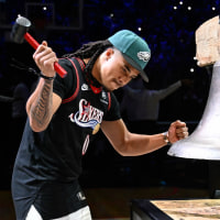 PHILADELPHIA, PA - APRIL 24: Makai Lemon rings the bell before the game between the Boston Celtics and the Philadelphia 76ers during Round One Game Three of the 2026 NBA Playoffs on April 24, 2026 at the Wells Fargo Center in Philadelphia, Pennsylvania. NOTE TO USER: User expressly acknowledges and agrees that, by downloading and/or using this Photograph, user is consenting to the terms and conditions of the Getty Images License Agreement. Mandatory Copyright Notice: Copyright 2026 NBAE (Photo by David Dow/NBAE via Getty Images)