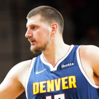 Jan 4, 2025; San Antonio, Texas, USA; San Antonio Spurs center Victor Wembanyama (1) greets Denver Nuggets center Nikola Jokic (15) before a game at Frost Bank Center. Mandatory Credit: Scott Wachter-Imagn Images