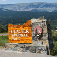 Entry sign to Glacier National Park, Montana
