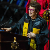 Billie Jean King Graduates.