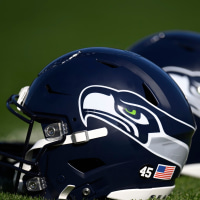 SAN JOSE, CALIFORNIA - FEBRUARY 05: Seattle Seahawks helmets are seen during a practice ahead of Super Bowl LX at the San Jose State University on February 05, 2026 in San Jose, California. (Photo by Eakin Howard/Getty Images)