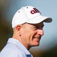 ORLANDO, FLORIDA - DECEMBER 20: Jim Furyk works out on the range during the first round of the PNC Championship 2025 at Ritz-Carlton Golf Club on December 20, 2025 in Orlando, Florida. (Photo by Mike Ehrmann/Getty Images)