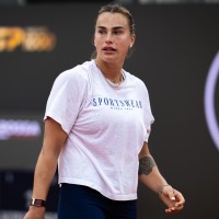 ROME, ITALY - MAY 05: Aryna Sabalenka during practice on Day One of the Internazionali BNL D'Italia at Foro Italico on May 05, 2026 in Rome, Italy. (Photo by Robert Prange/Getty Images)