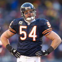CHICAGO, IL - JANUARY 23: Brian Urlacher #54 of the Chicago Bears in action against the Green Bay Packers in the NFC Championship Game at Soldier Field on January 23, 2011 in Chicago, Illinois.(Photo by Tom Hauck/Getty Images)