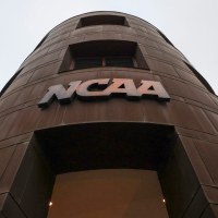 INDIANAPOLIS, INDIANA - DECEMBER 23: An outside view of the NCAA headquarters on December 23, 2025 in Indianapolis, Indiana. (Photo by Aaron M. Sprecher/Getty Images)